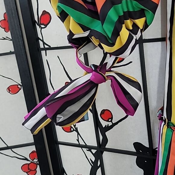 Caroline Constas Bella Striped Mini Puff Sleeve Mini Dress - Picture 6 of 12